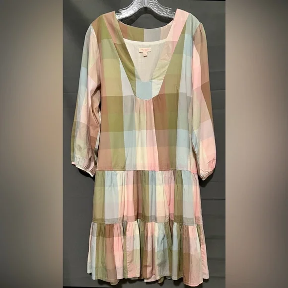 Pink Chicken Ruffled Tiered Green and Pink Sundress - Picture 3 of 8